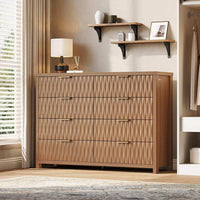 Sikaic Dresser Fluted Dresser with 8 Drawers Brown Brown / Engineered Wood / Modern