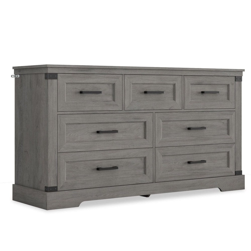 Sikaic Dresser Large Multifunctional Dresser with 7 Drawers Grey Grey / Engineered Wood / Modern