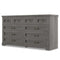 Sikaic Dresser 55 Inches 10 Drawers Dresser with Natural Texture and Vintage Handles Oak Grey Oak Grey / Engineered Wood / Farmhouse