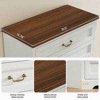 Sikaic Dresser 51.2 Inches Tall Dresser with 6 Large Drawers White White / Engineered Wood / Farmhouse