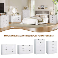 Sikaic Dresser 4 Drawers Dresser with Large Capacity for Living Room White White / Engineered Wood / Modern