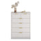 Sikaic Dresser Fluted Tall Dresser with 6 Drawers White White / Engineered Wood / Modern