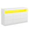 Sikaic Dresser LED Dresser with 9 No-Handle Drawers White White / Engineered Wood / Modern
