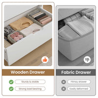 Sikaic Dresser Tall Dresser with 6 Drawers White White / Engineered Wood / Modern