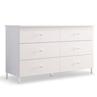 Sikaic Dresser 6 Drawers Dresser with Heavy Sturdy Steel Frame White White / Modern