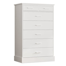 Sikaic Dresser 7 Drawers Dresser White White / Modern / Engineered Wood