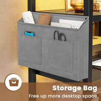 Sikaic File Cabinet 35.4 inches LED File Cabinet with Power Strip and Open Shelf Grey Grey / Engineered Wood / Modern