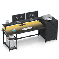 Sikaic Gaming Desk 59 Inches Reversible Gaming Desk Black Black / Engineered Wood / Modern