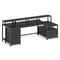 Sikaic Gaming Desk 75 Inches Led Gaming Desk Black Black / Engineered Wood / Modern