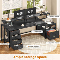 Sikaic Gaming Desk 75 Inches Led Gaming Desk Black Black / Engineered Wood / Modern