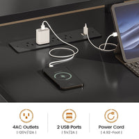 Sikaic Gaming Desk 75 Inches Led Gaming Desk Black Black / Engineered Wood / Modern