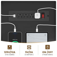 Sikaic Gaming Desk Reversible L-Shaped Led Gaming Desk With Power Outlets and Monitor Stand & 2 Drawers Black Black / Engineered Wood / Modern