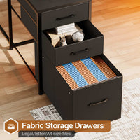 Sikaic Gaming Desk 64.5 inches Reversible L Shaped Desk with Storage Shelves  U Shaped Gaming Desk with 3 Drawers Power Outlet & LED Strip Black