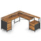 Sikaic Gaming Desk 108 Inches LED 2 Person Gaming Desk Brown Brown / Engineered Wood / Modern