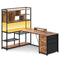 Sikaic Gaming Desk 58 Inches L Shaped Gaming Desk Brown Brown / Engineered Wood / Modern