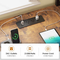 Sikaic Gaming Desk LED L Shaped Gaming Desk Brown Brown / Engineered Wood / Modern