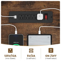 Sikaic Gaming Desk Reversible L-Shaped Led Gaming Desk With Power Outlets and Monitor Stand & 2 Drawers Brown Brown / Engineered Wood / Modern