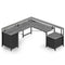 Sikaic Gaming Desk 108 Inches LED 2 Person Gaming Desk Grey Grey / Engineered Wood / Modern