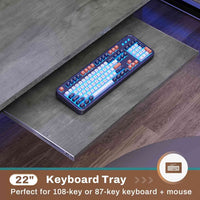 Sikaic Gaming Desk 57.5 Inches Reversible L Shaped Gaming Desk with LED Lights and Power Outlet Grey Grey / Engineered Wood / Modern