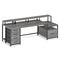 Sikaic Gaming Desk 75 Inches Led Gaming Desk Grey Grey / Engineered Wood / Modern