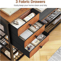 Sikaic Hall Tree 5-in-1 Entryway Hall Tree with Bench and Shoe Storage Rustic Brown Brown / Engineered Wood / Modern