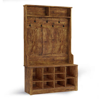 Sikaic Hall Tree Hall Tree with Storage 3-in-1 Entryway Bench Brown Brown / Modern