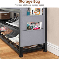 Sikaic Hall Tree 5-in-1 Entryway Hall Tree with Bench and Shoe Storage Grey Grey / Engineered Wood / Modern