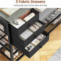 Sikaic Hall Tree 5-in-1 Entryway Hall Tree with Bench and Shoe Storage Grey Grey / Engineered Wood / Modern