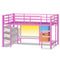 Sikaic Loft Bed Frame Low Loft Bed Twin Size with Reading Corner and Storage Basket Pink Pink / Metal / Modern