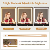 Sikaic Makeup Vanity LED Makeup Vanity with Touch Screen Mirror and Charging Station Black Black / Engineered Wood / Modern