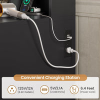 Sikaic Makeup Vanity LED Makeup Vanity with Touch Screen Mirror and Charging Station Black Black / Engineered Wood / Modern