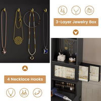 Sikaic Makeup Vanity LED Makeup Vanity with Touch Screen Mirror Black Black / Engineered Wood / Modern