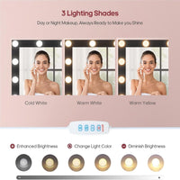 Sikaic Makeup Vanity Makeup Vanity with 11 Drawers and Extra Large Mirror Black Black / Engineered Wood / Modern