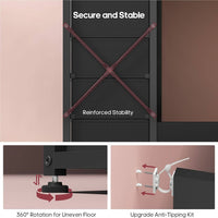 Sikaic Makeup Vanity Makeup Vanity with 11 Drawers and Extra Large Mirror Black Black / Engineered Wood / Modern