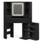 Sikaic Makeup Vanity Corner LED Makeup Vanity with Mirror Black Black / Engineered Wood / Style