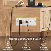 Sikaic Makeup Vanity Corner Makeup Vanity Set with Upholstered Storage Stool Natural Oak Natural / Engineered Wood / Modern