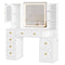 Sikaic Makeup Vanity 43.3 Inches LED Makeup Vanity White White / Engineered Wood / Modern