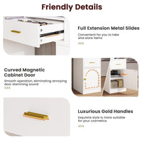 Sikaic Makeup Vanity 49.8 Inches LED Makeup Vanity White White / Engineered Wood / Modern