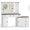 Sikaic Makeup Vanity 56.5 Inches Makeup Vanity White White / Engineered Wood / Modern