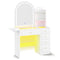 Sikaic Makeup Vanity Arched Makeup Vanity with LED Lighted Mirror and Charging Station White White / Engineered Wood / Modern