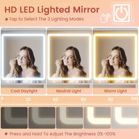 Sikaic Makeup Vanity Makeup Vanity Desk with Sliding LED Lighted Mirror White White / Engineered Wood / Modern