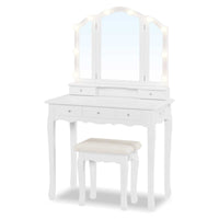Sikaic Makeup Vanity Makeup Vanity Set with Stool White White / Engineered Wood / Modern