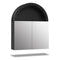 Sikaic Medicine Cabinet Arched Bathroom Wall Cabinet with High Gloss Mirror Black Black / Engineered Wood / Modern