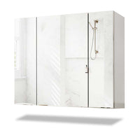 Sikaic Medicine Cabinet 3 Doors Medicine Cabinet with Mirror White White / Engineered Wood / Modern