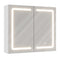 Sikaic Medicine Cabinet LED 2 Doors Wall Mounted Medicine Cabinet with Mirror White White / Glass / Modern