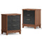 Sikaic Nightstand 2PCS Fluted Nightstand with Charging Station and 3 Drawers Black Black / Engineered Wood / Mid Century
