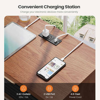 Sikaic Nightstand Fluted Nightstand with Charging Station and 3 Drawers Black Black / Engineered Wood / Mid Century