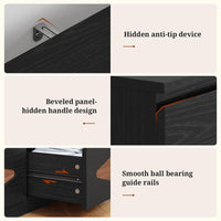 Sikaic Nightstand Nightstand with Charging Station Black Black / Engineered Wood / Mid Century