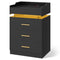 Sikaic Nightstand LED Nightstand Black Black / Engineered Wood / Modern