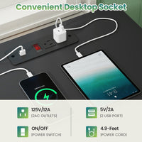 Sikaic Nightstand LED Nightstand with Charging Station and Fluted Panel Black Black / Engineered Wood / Modern